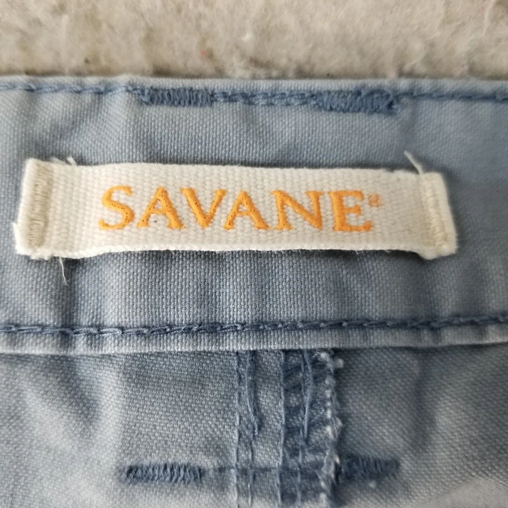 Savane Cargo Shorts Mens 38 Blue Mirage Blue Cotton Blend Utility Pockets Casual